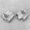 Pair 22mm28mm 18in 78in Motorcycle Handlebar Mount Clamps Riser Adapter CNC Aluminum AlloySilver