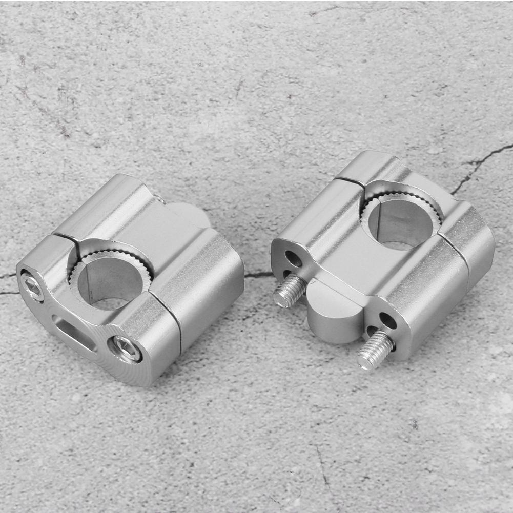 Pair 22mm28mm 18in 78in Motorcycle Handlebar Mount Clamps Riser Adapter CNC Aluminum AlloySilver