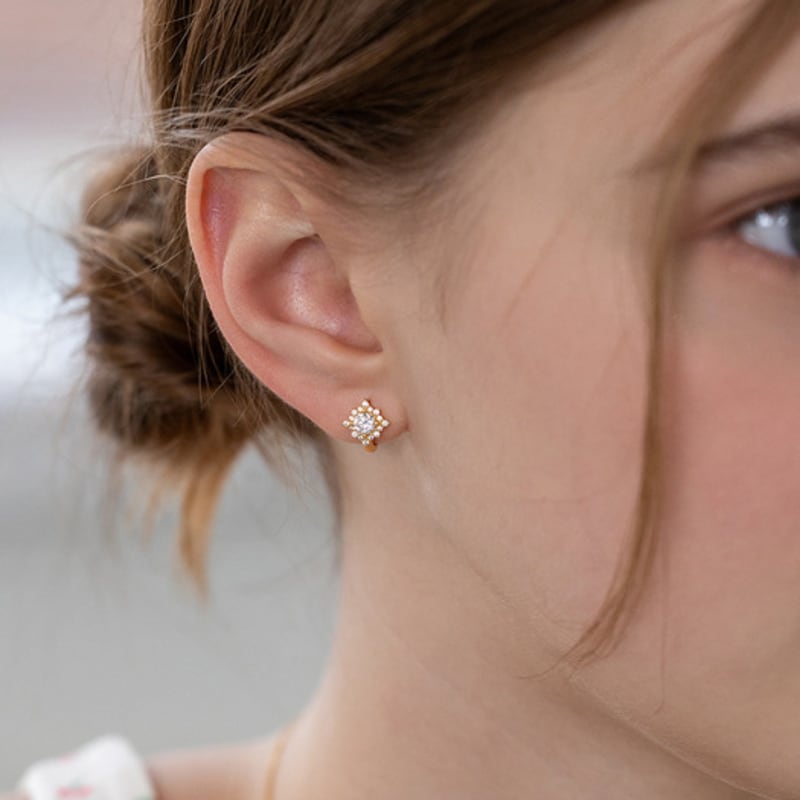 TATIANA (925 Silver) Vega Ray Hoop Earrings EC3182