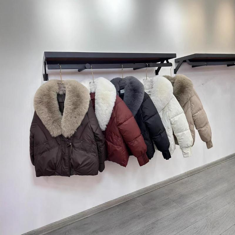 

Зимняя новая хлопковая одежда с большим меховым воротником, пуховая хлопковая одежда, женская короткая утолщенная куртка против меха, маленькая защитная куртка XXXL хаки