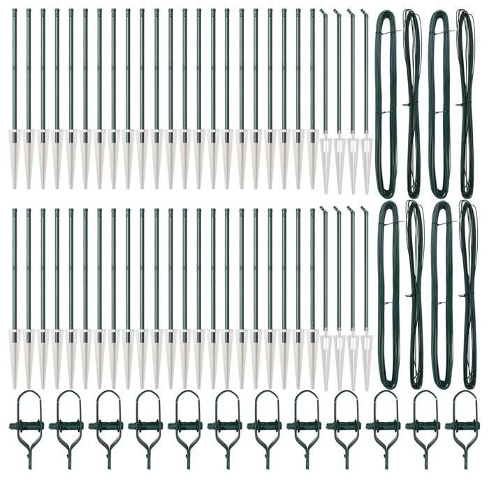 Panneaux de clôture vidaXL avec piquet 52 pièces Ø32 mm 120 cm en acier galvanisé 3350172