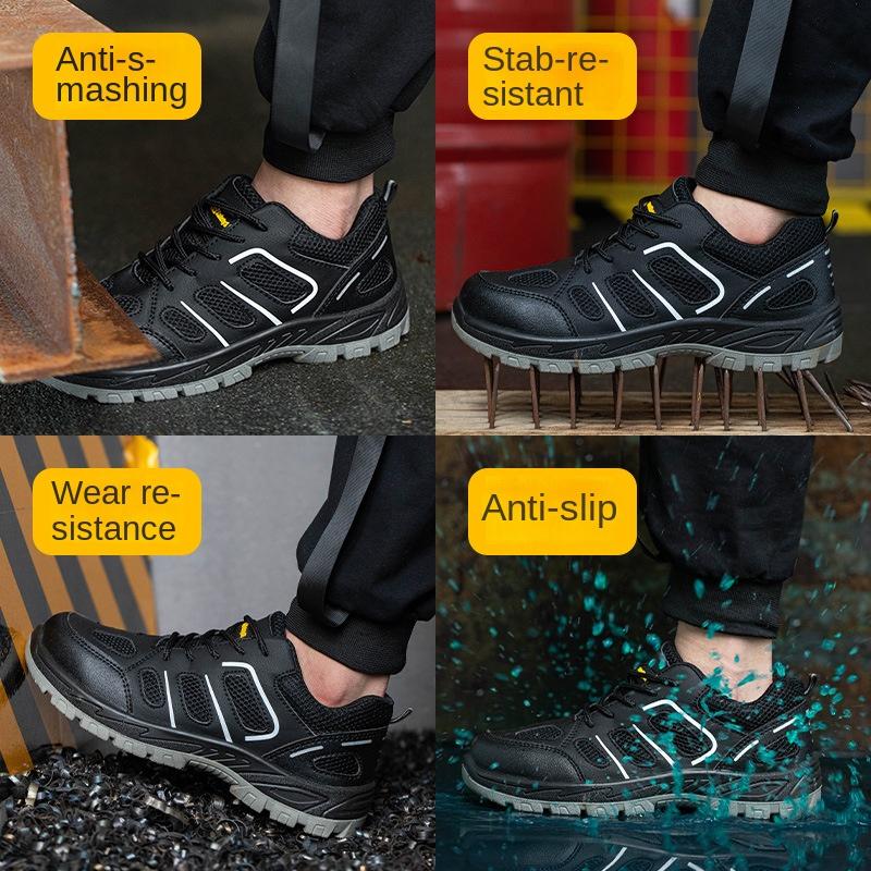 Labor Shoes Men's Steel Baotou Anti-smashing and Stab-proof Solid Outsole Safety Protective Shoes