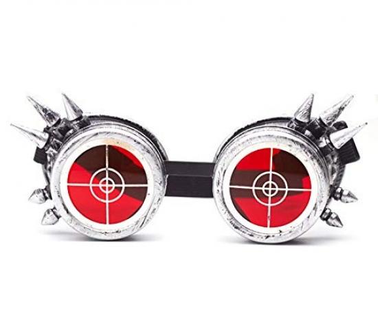 Lunettes Steampunk Vintage En Argent Avec Verres Marron - Style Rétro Cyber, Réglables, Unisexe