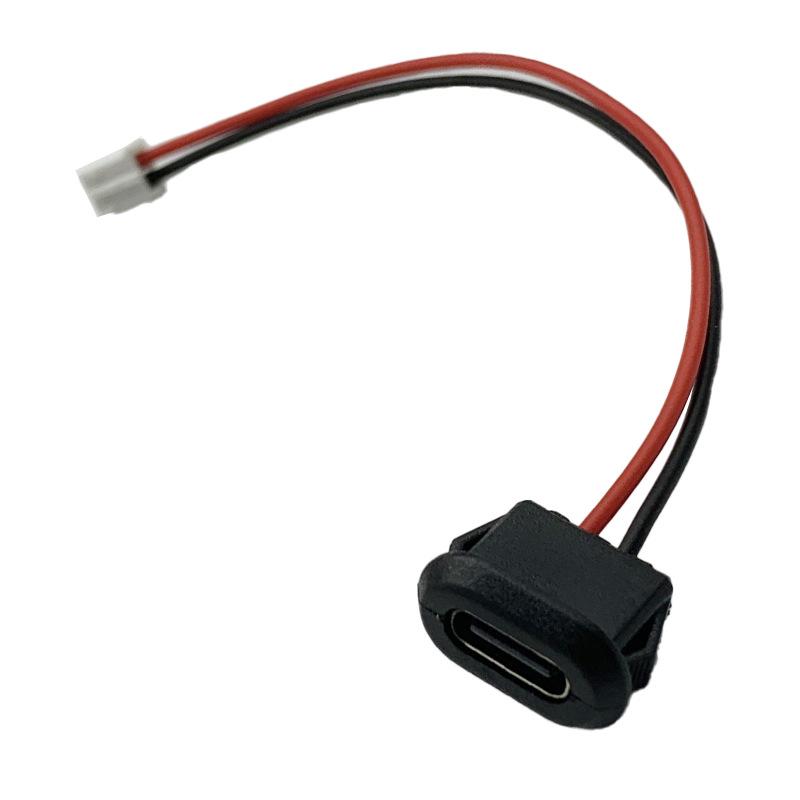 TYPE-C Female 2P Glue Injection USB Charging Port for Desk Lamp & Electric Car