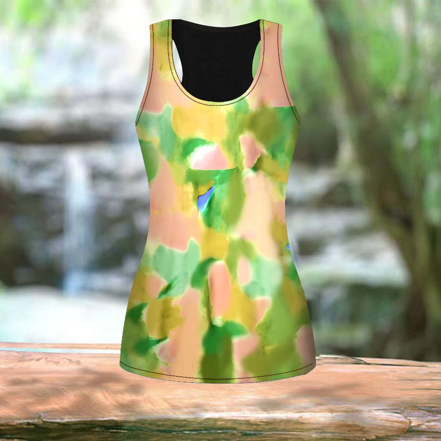 3D Multicolored Petals Print Women Workout Yoga Gym Printed Summer Sport Shirts Plus Size Vests