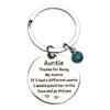 Christmas Keychain Gift for Auntie Keyring with Charm Thanksgiving Gift Silver