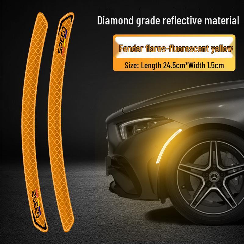 Luminous Reflective Car Wheel Arch & Bumper Stickers: Night Safety & Anti-Scratch Protection