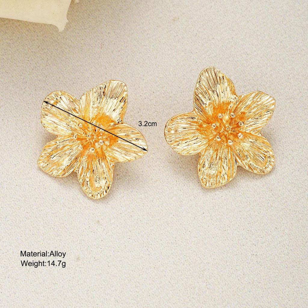 2KS Inovativních a kreativních dámských náušnic s jednoduchým a módním temperamentem Květinové náušnice