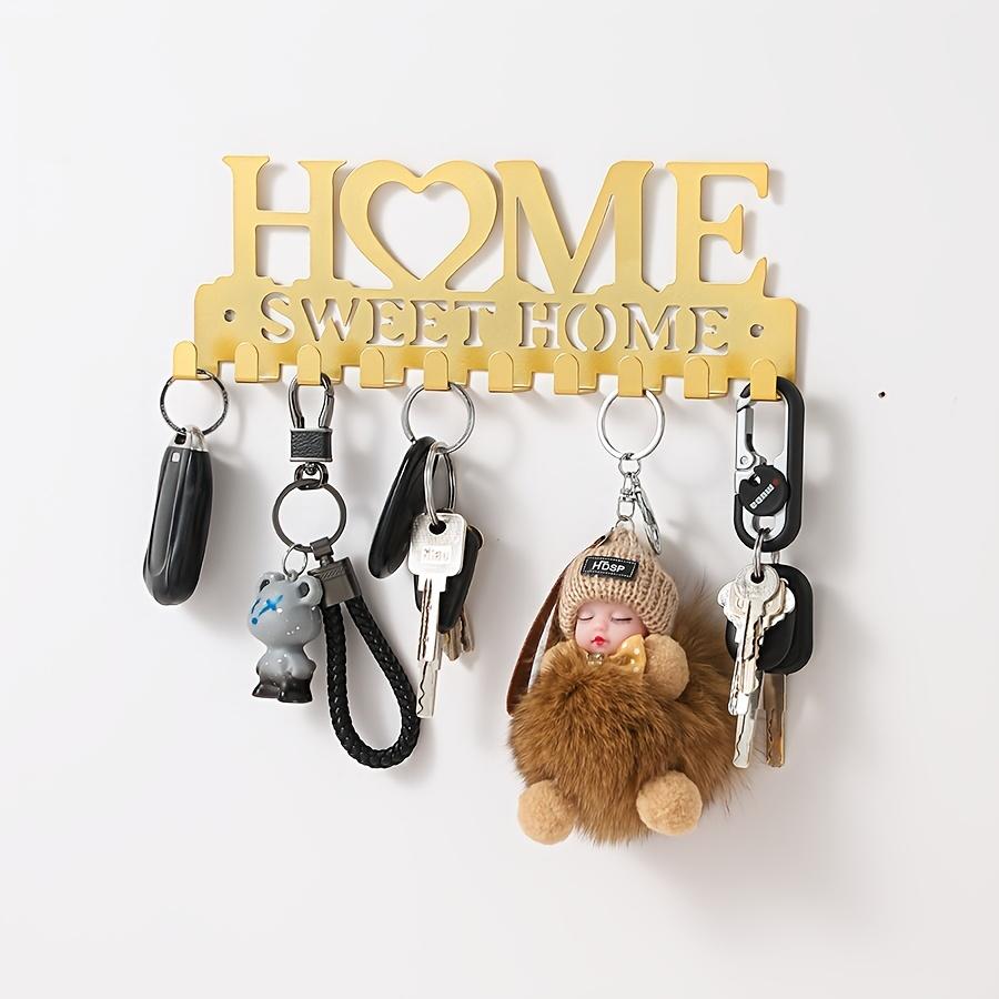 Wall Mounted Key Holder Rack Metal Decorative Key Hooks Organizer for Entryway Storage with Artistic Design