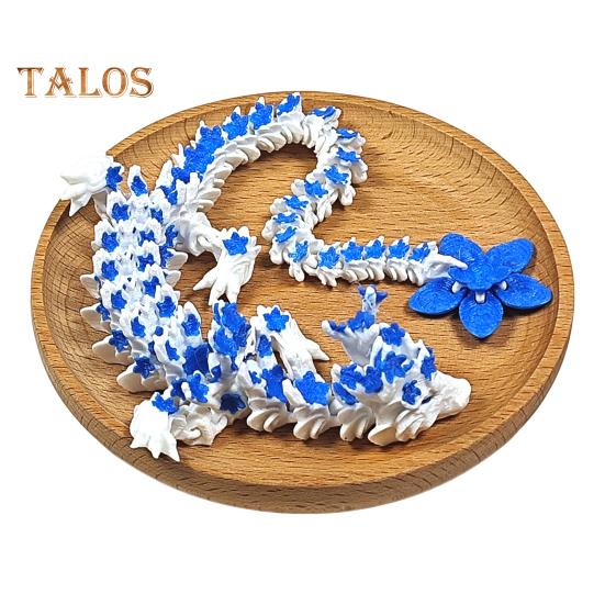 

3D-печатный дракон Сакура 10,8 дюймов, шарнирный дракон с подвижными суставами, вращающийся хвост вишневого цвета, гибкая игрушка-фиджет для декора стола