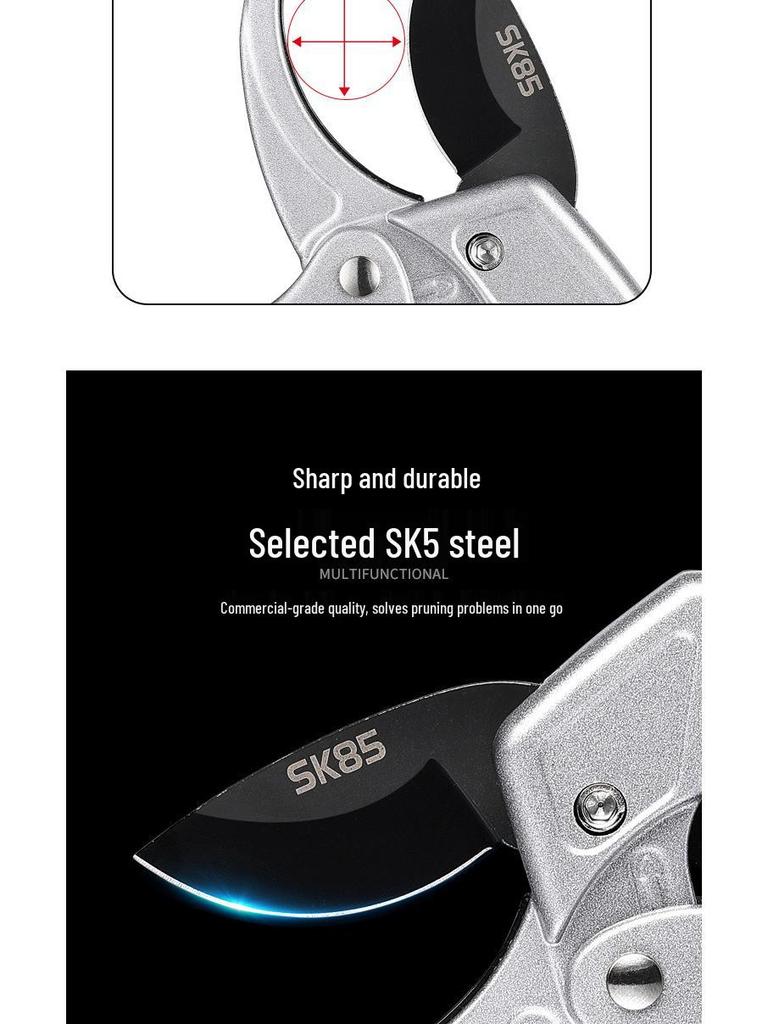 Stainless Steel Multifunctional Pruning Shears for Garden, Fruit Trees & Branches with Segmented Pulley System