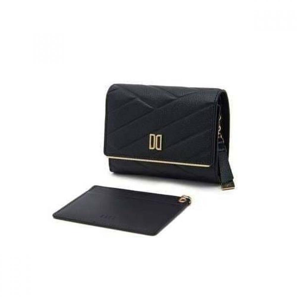 Daks Black Carlisle Pattern Gold Dd 3 Fold Wallet Dcwa6e414bk