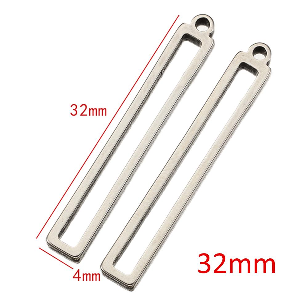 

No Fade 10pcs 32mm Stainless Steel Hollow Rectangle Frame Charms Pendants for Earrings Necklace DIY Jewelry Making Wholesale