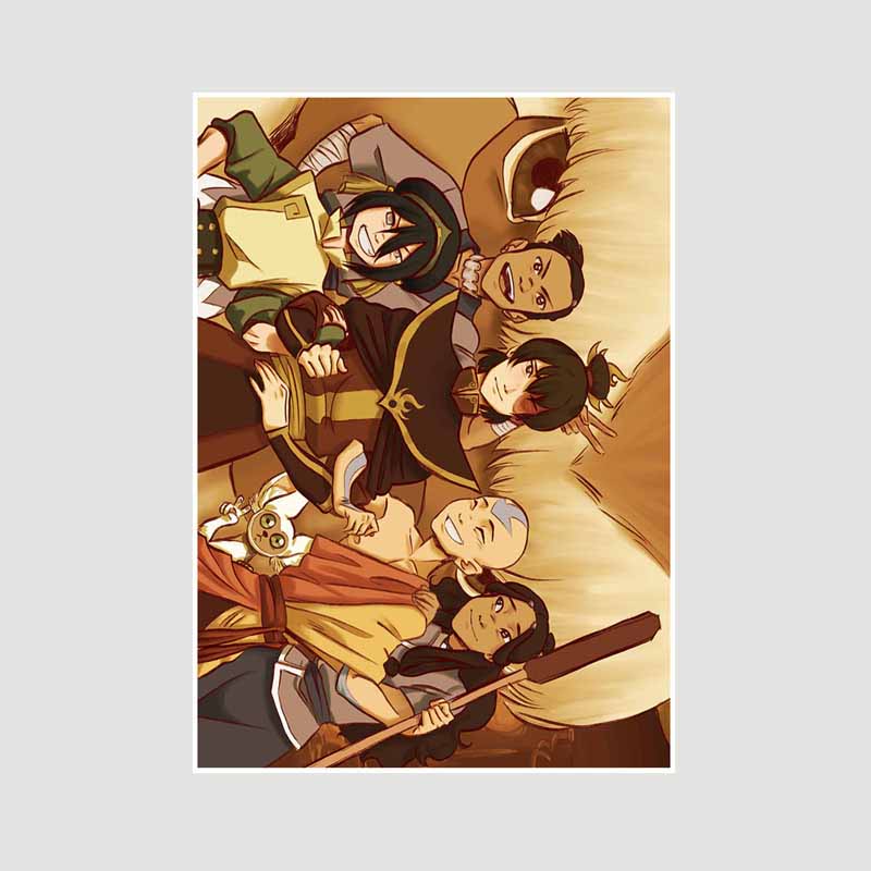 

Классический аниме Аватар Легенда об Аанге Плакат Ретро Белые бумажные постеры Настенная живопись Домашний декор Фреска Украшение гостиной Эстетика 30x21cm