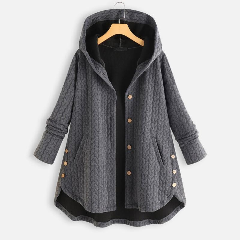 Women's Autumn and Winter Mid-length Hooded Coat Casual Warm Fashion Ladies Cotton-padded Jacket Tops Plus Size