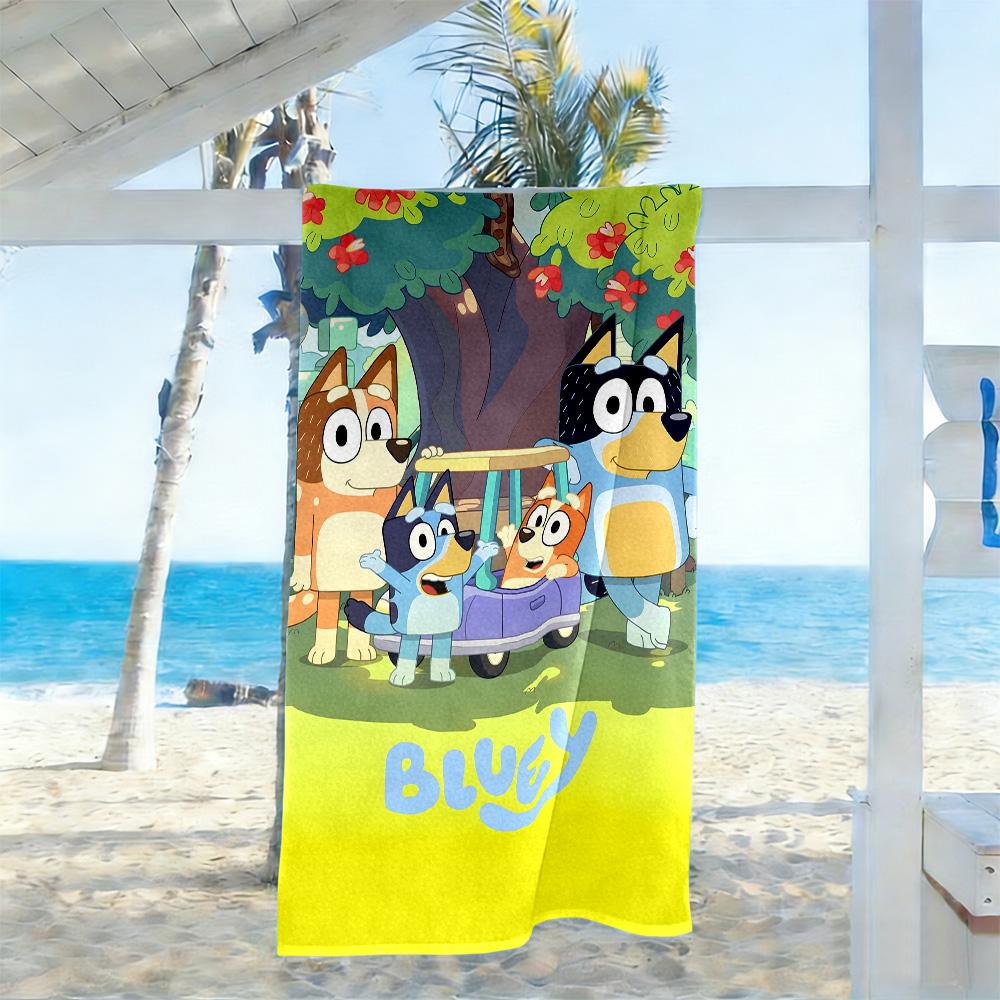 Bluey Beach Towel Soft Durable Quick-Dry Comfortable Lightweight