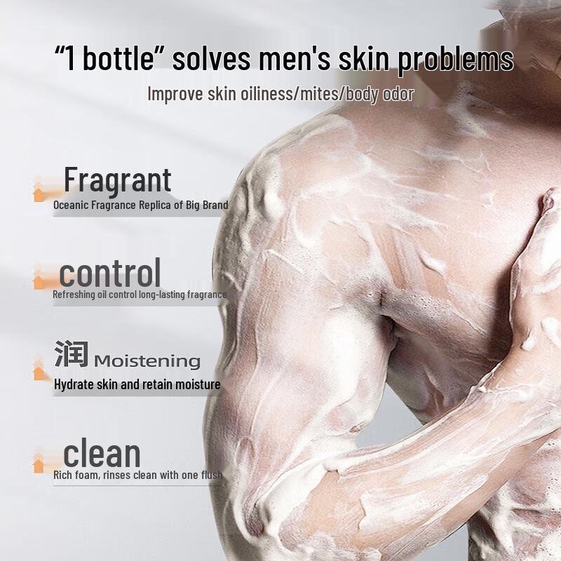 Hefengyu Men's Clear & Refreshing Shower Gel, 2x300ml