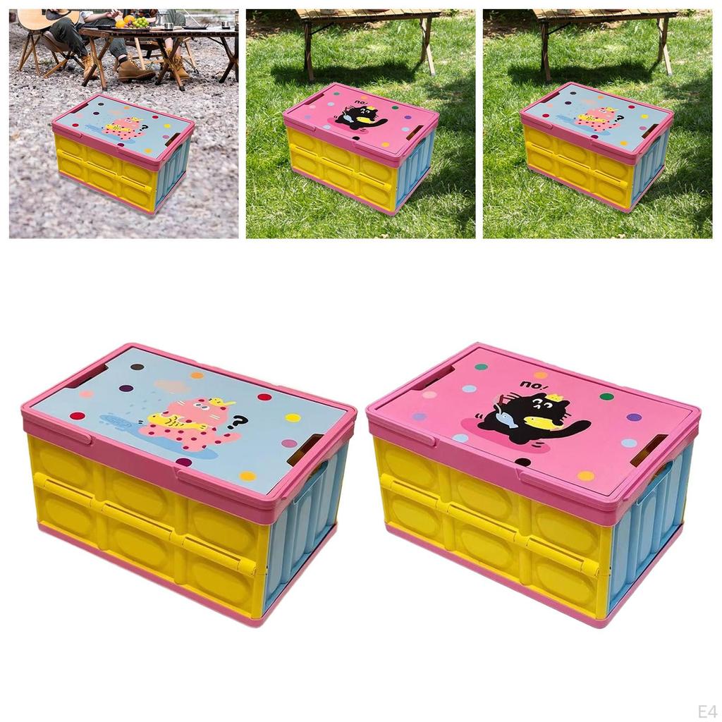 Camping Box Foldable Storage Container Large Capacity with Handle Practical Folding