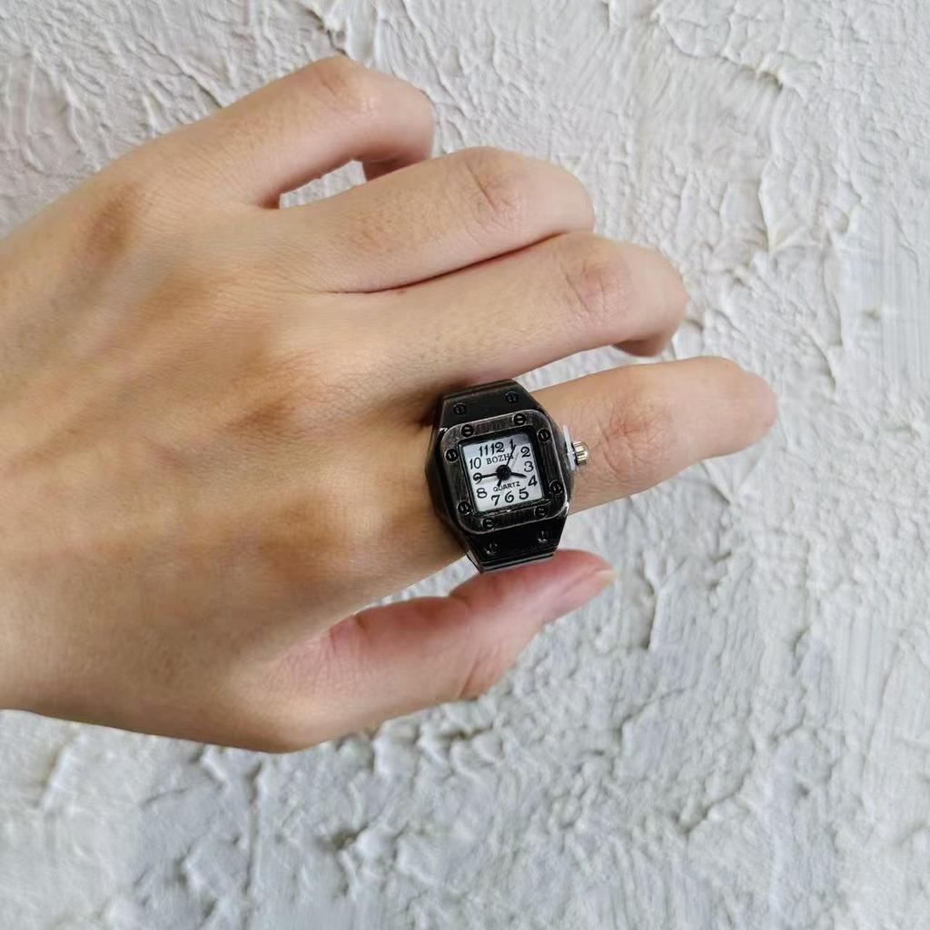 Korean Style Retro Hipster Watch Ring - Trendy Men's Hand Jewelry Accessory