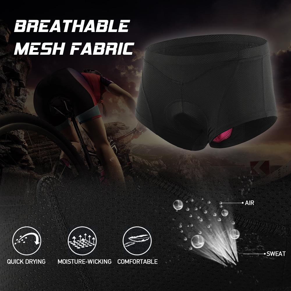 Women Bike Underwear 3D Gel Padded Briefs Cycle Biking Underwear Shorts