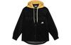 Pufferjacken Herren Schwarz Mit Kapuze Mittlere Patchwork-Pufferjacke AMJ21352-BK