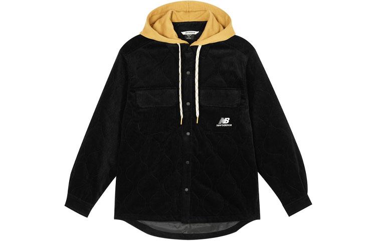 New Balance Puffer Jackets Men s Black Hooded Moderate Patchwork Puffer Jacket AMJ21352-BK L