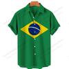 Fashion Mens Summer Hawaiian Shirt Brazil Flag 3d Print Shirt Short Sleeve Casual Beach Shirt Holiday Blouse Men Clothing
