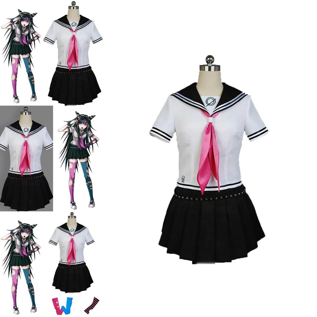 Fashionable Danganronpa Ibuki Mioda Cosplay Costume Suit With Vibrant Black And White Design