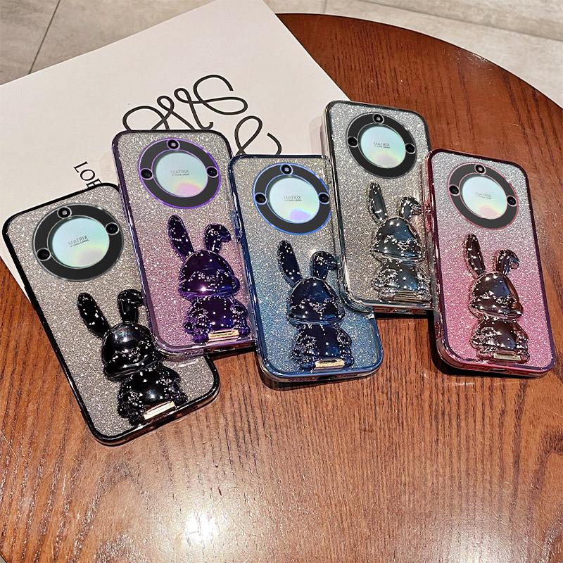 For Honor X40 5G Protective Case Cute Rabbit Anti-Scratch Kickstand Phone Cover