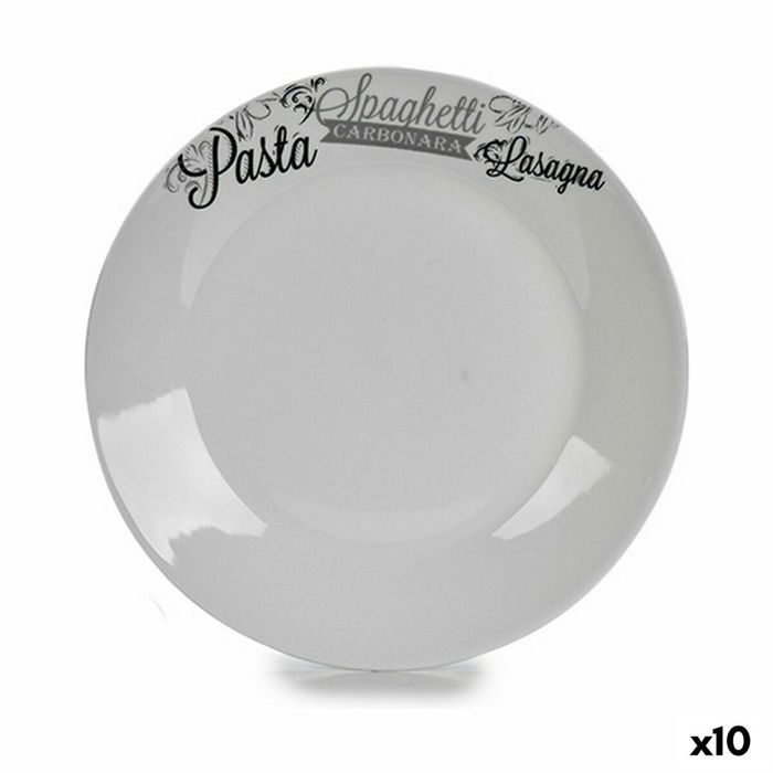 Assiette plate - BigBuy Home - Porcelaine - Ø 24,4 cm - Lot de 10 unités