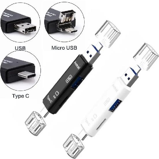 New 5 in 1 Multifunction USB 2.0 Type C USB Micro USB SD TF Memory Card Reader for Android Computer Dock OTG Type C Adapter 3