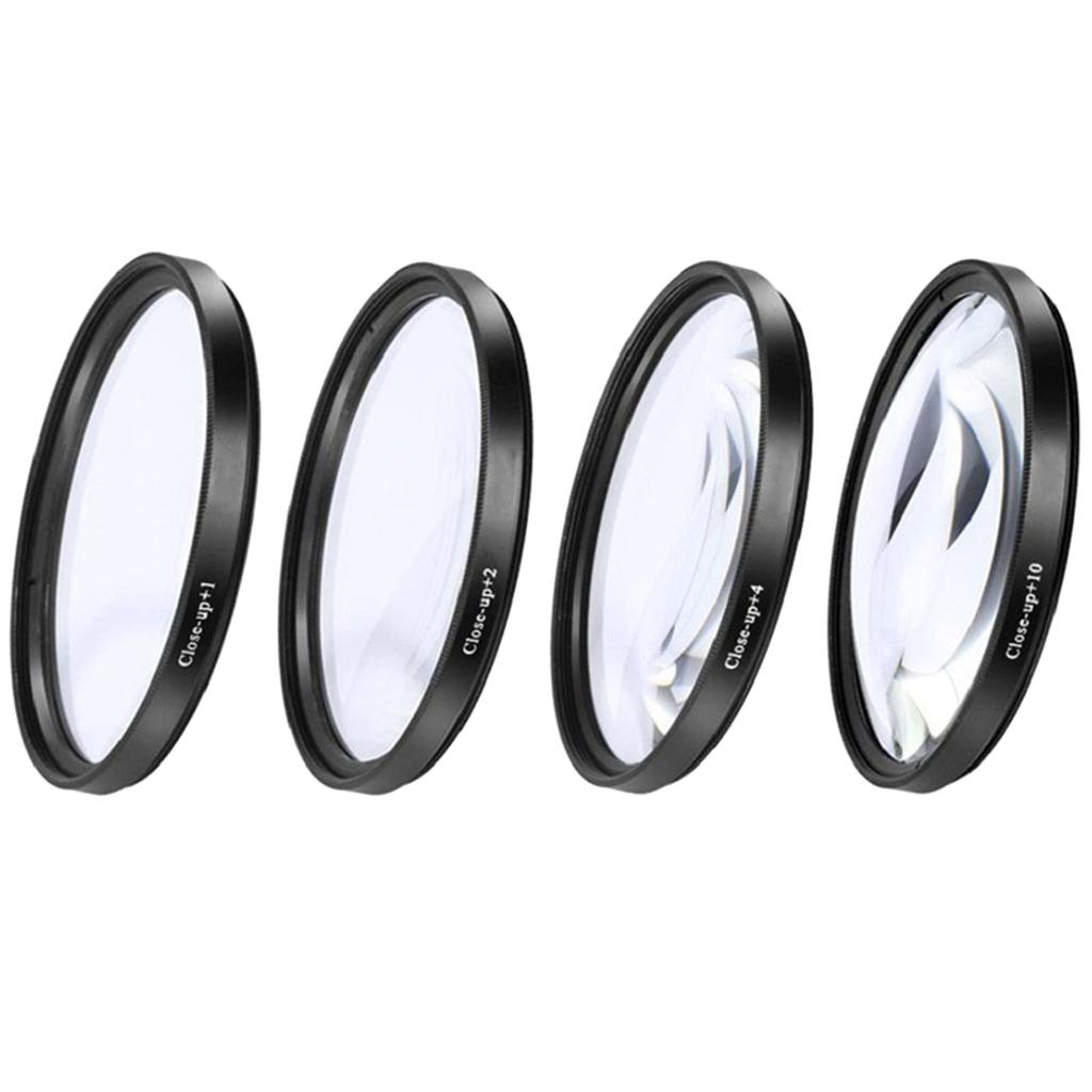 Homyl Filter Kit 1 2 4 10 Macro Conversion Lens with Lens Filter Pouch for Digital Camera Professionals 67mm 4-Piece Close-Up + + + + -