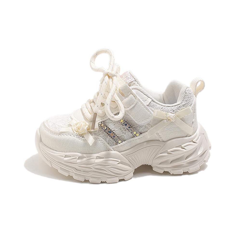 PU Leather Sport Shoes For Girls Korean Style Trend Fashion Kid's Sneakers Lightweight Anti-slippery Children's Running Shoes