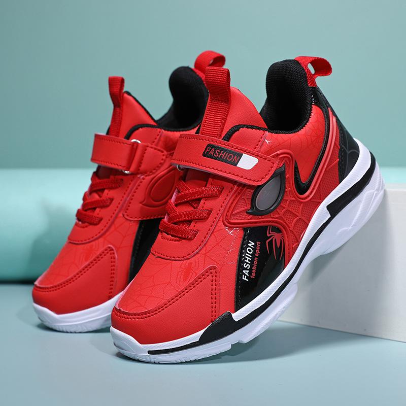 Leather shoes for children and boys, durable for running in spring and autumn, and lightweight sports shoes for children and primary school students