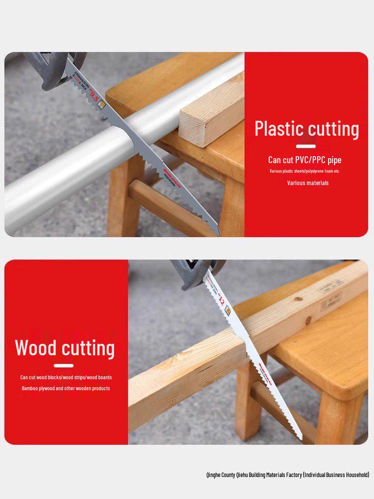 Versatile Reciprocating Saw Blade for Metal, Wood, Plastic & Aluminum with Coarse & Fine Teeth, Extended Jigsaw & Electric Saw Compatibility.