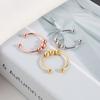 Fashion Minimalist Frosted Bead Open Ring For Women Personality Stress Relief Lucky Bead Jewelry Adjustable Finger Ring