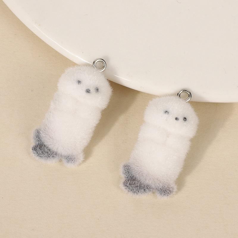 5 ks 3D roztomilý hejn mořská vydra Žlutá kuřecí přívěsky Kreslený přívěsek zvířátka Diy Keychain Náušnice Šperky Doplňky Dárky