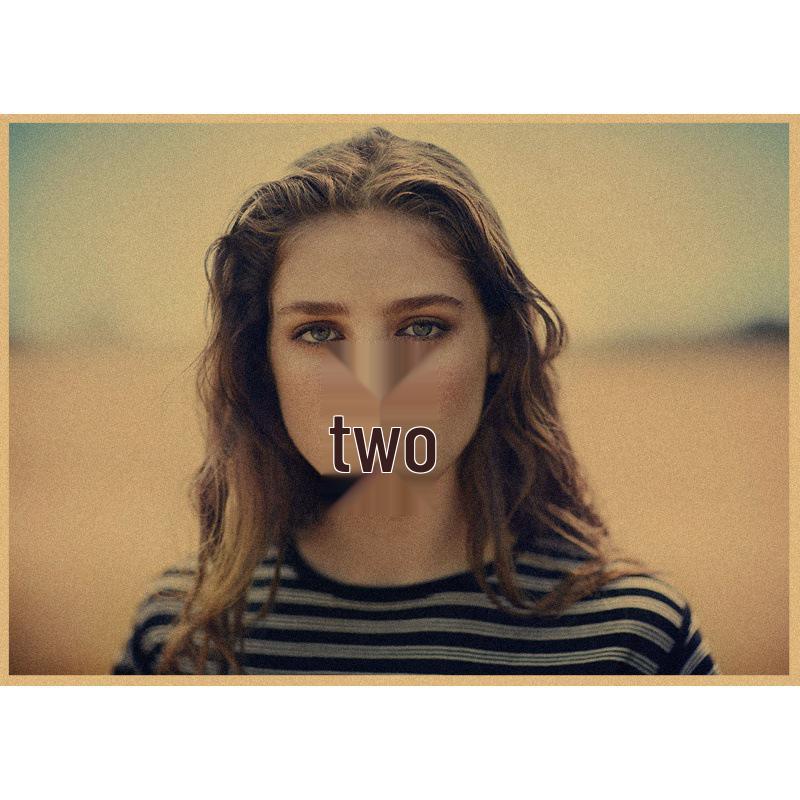 Vintage Bird Girl Poster - Retro Kraft Paper Wall Art White card paper (non-adhesive) 30*42 cm