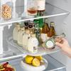 Fridge Turntable Organizer 360 Rotating Rectangle Storage Rack For Kitchen Refrigerator Turntable Rack Transparent Storage Tray