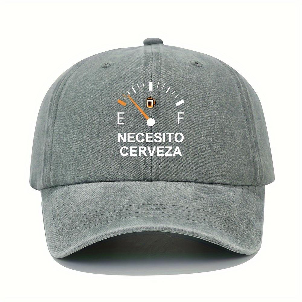 NECESITO CERVEZA pattern printed vintage duckbill cap fashionable retro curved brim baseball cap casual outdoor sun hat