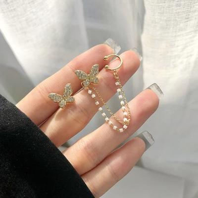 Women's Daily Tinkerbell Butterfly Cubic Zirconia Ear Cuff Earrings