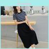 Timeless Design Women Summer Dress Casual Stripe Tank Short Sleeve Long Dress For Everyday Elegance