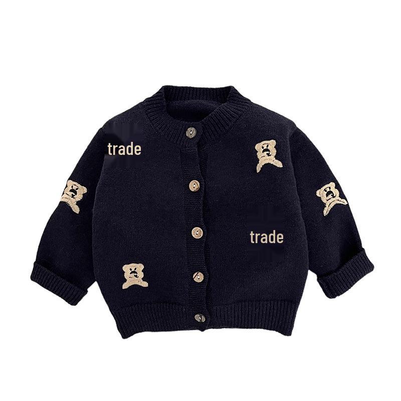 2025 New Spring Korean Boys' Knitted Cardigan Set – Stylish & Cute for Autumn