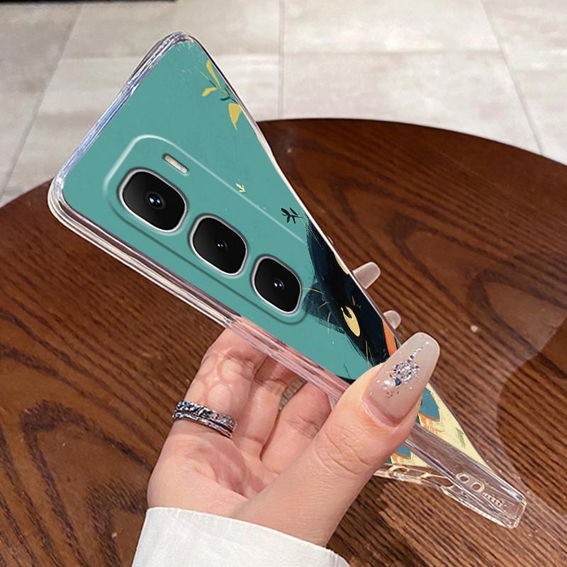 For Infinix Hot 60 Pro Plus 60i X6726 X6886 X6885 X6728 Clear Silicone Soft TPU Cover Hot 60 Pro+ 4G Cute Rabbit Cat Phone Case