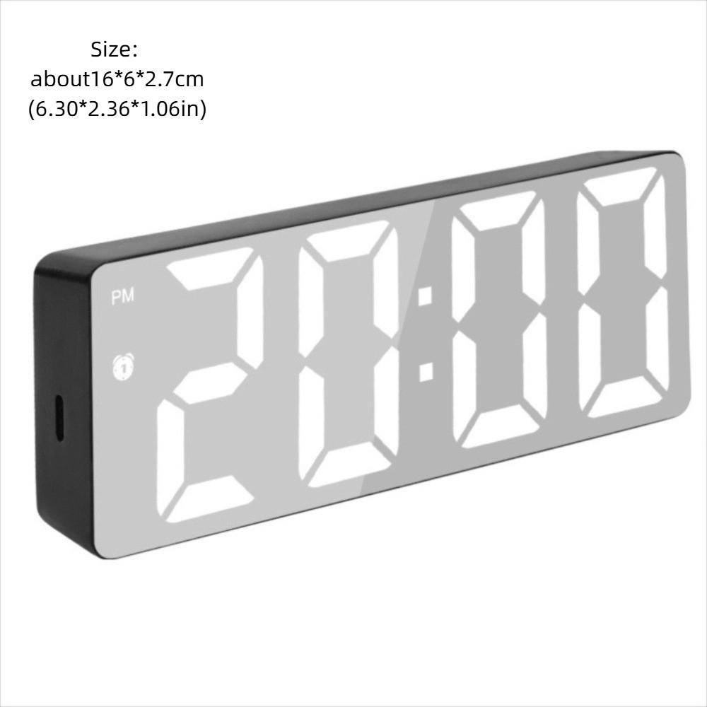 Multi-functional LED Alarm Clock Dual Snooze Voice Control Electronic Clock Large Letter Temperature Display Digital Alarm Clock