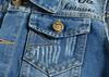 Men's Slim Fit Plus Size Ripped Denim Motorcycle Vest - Trendy Casual Korean Style