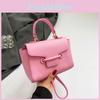 Solid Color Pu Crossbody Bag Women With Lock Closure Mobile Pocket Use Casual