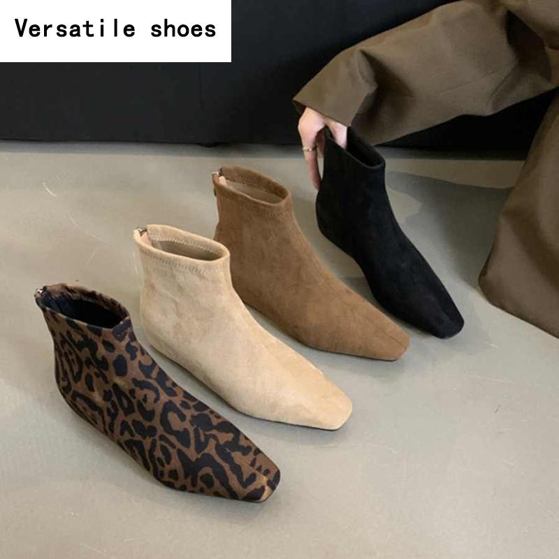 Внутреннее возвышение танкетка каблук женские ботильоны мода леопардовый принт обувь — фото 7