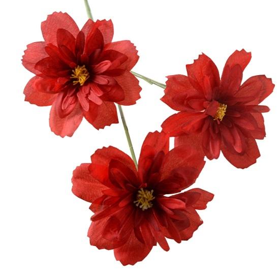 24 Inch Artificial Flower with 3 Heads Full Blooms Faux Silk Flower Branches for Vase Wedding Bouquet Home Party Decor