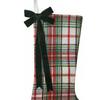 Christmas Stockings with Hanger Bowknot Plush Balls Decor Striped Print Candy Holder Festive Tree Decoration